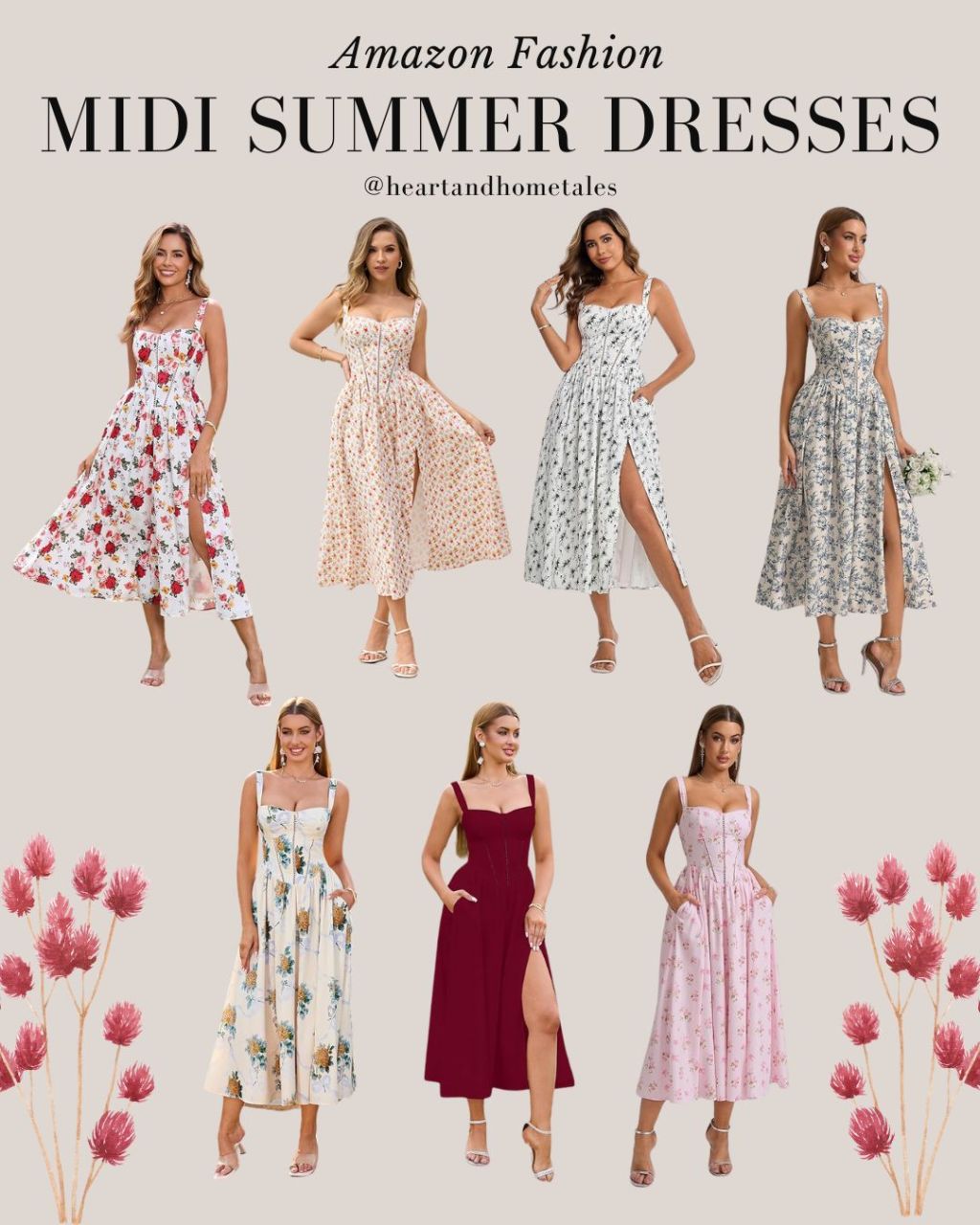 Bloom into Style: The KUTUMAI Floral Corset Midi Dress Your Go To for Summer & Spring&nbsp;Events